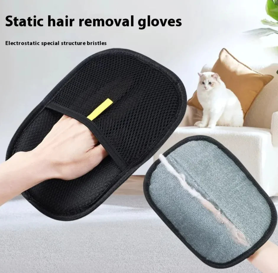 Electrostatic Pet Hair Removal Grooming Gloves