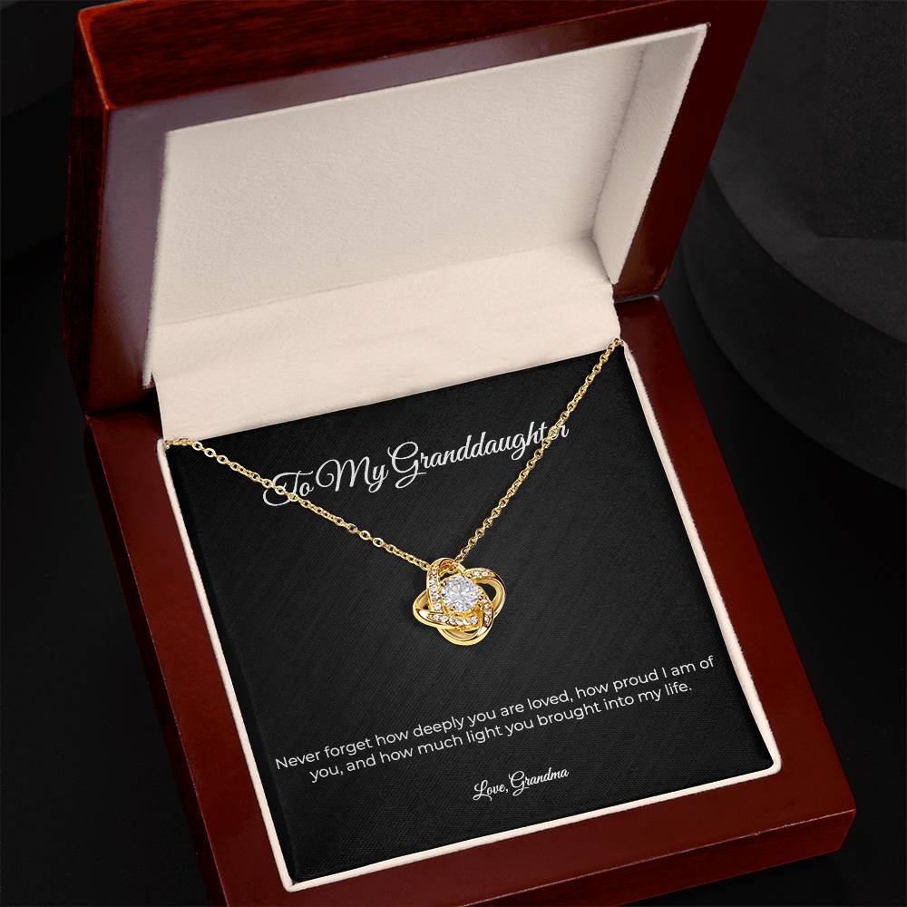 To My Granddaughter | Love Knot Necklace - A Gift From Grandma