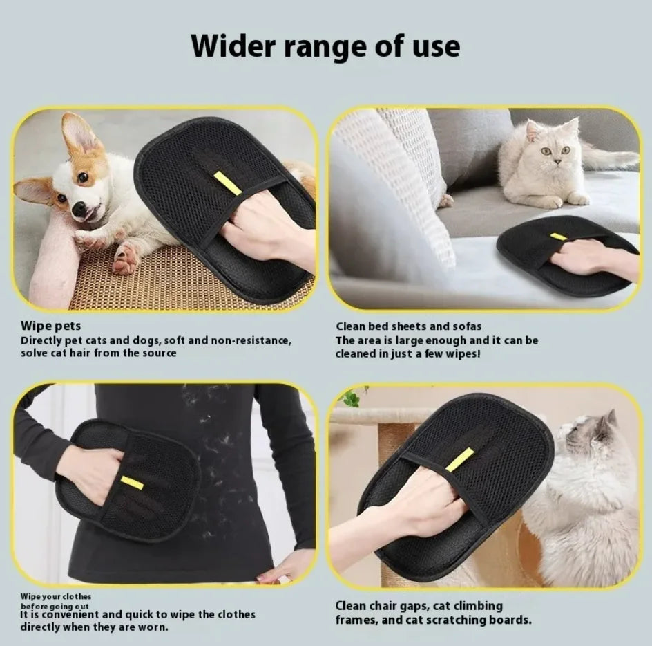 Electrostatic Pet Hair Removal Grooming Gloves