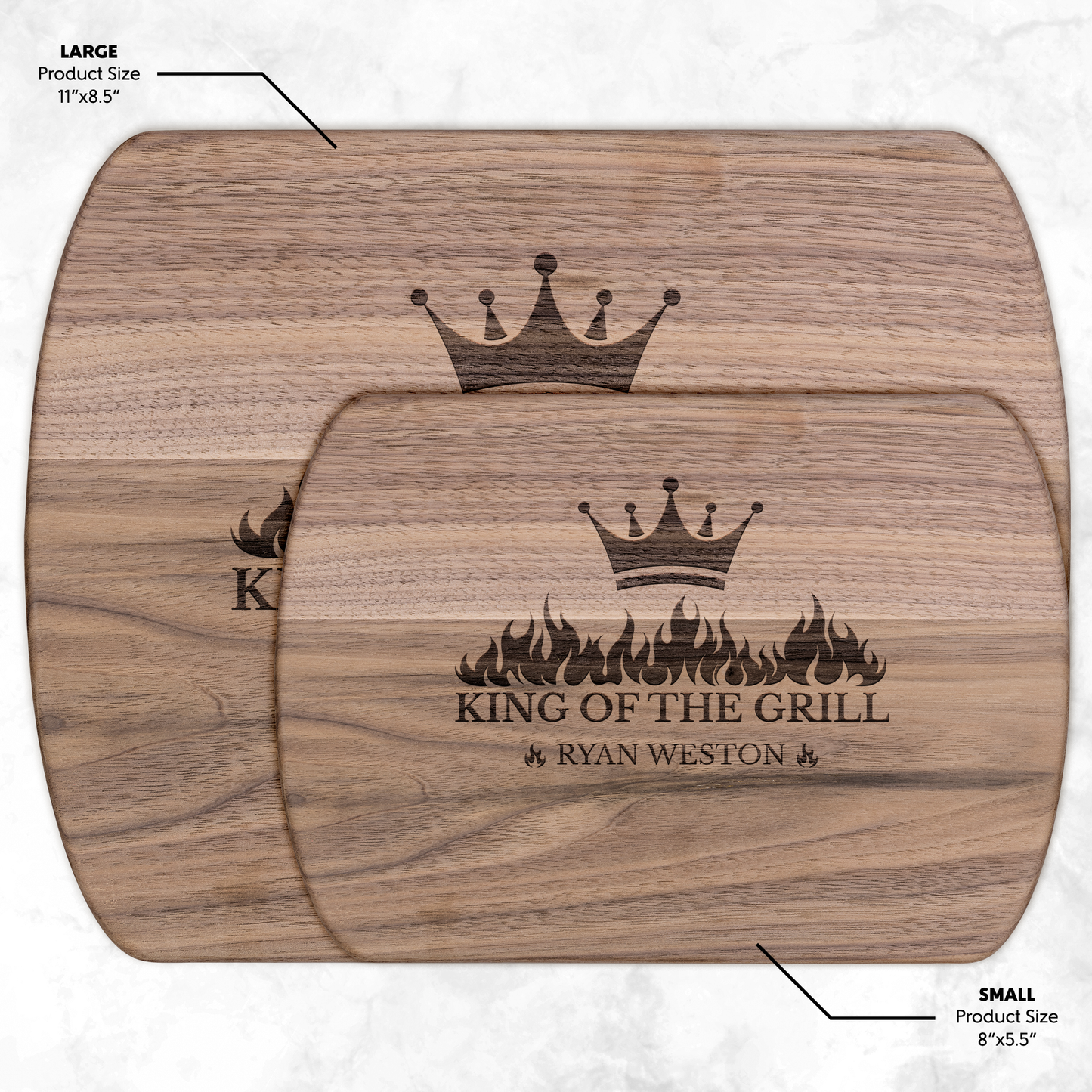 King of The Grill | Personalized Wooden Cutting Board
