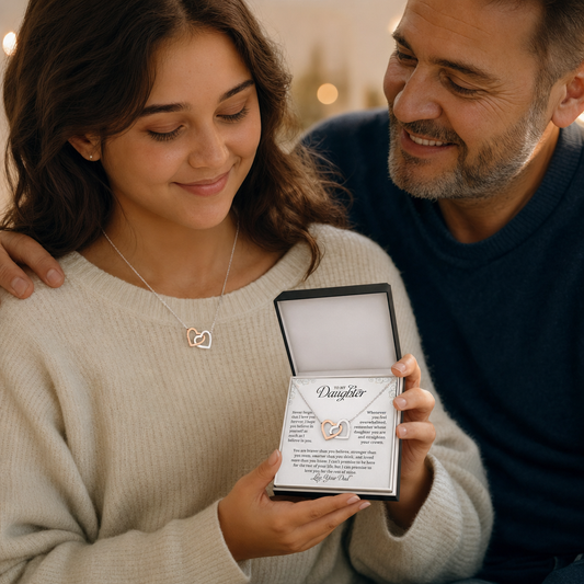 To My Daughter | Interlocking Hearts Necklace — A Gift From Dad