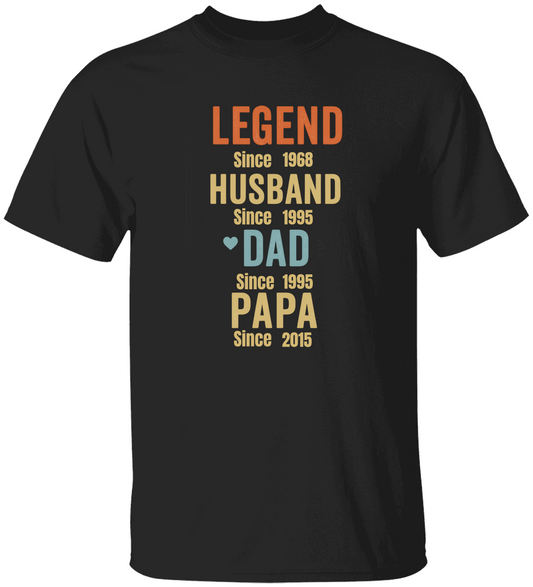 Personalized Legend Husband Dad Papa Since Father's Day T-shirt