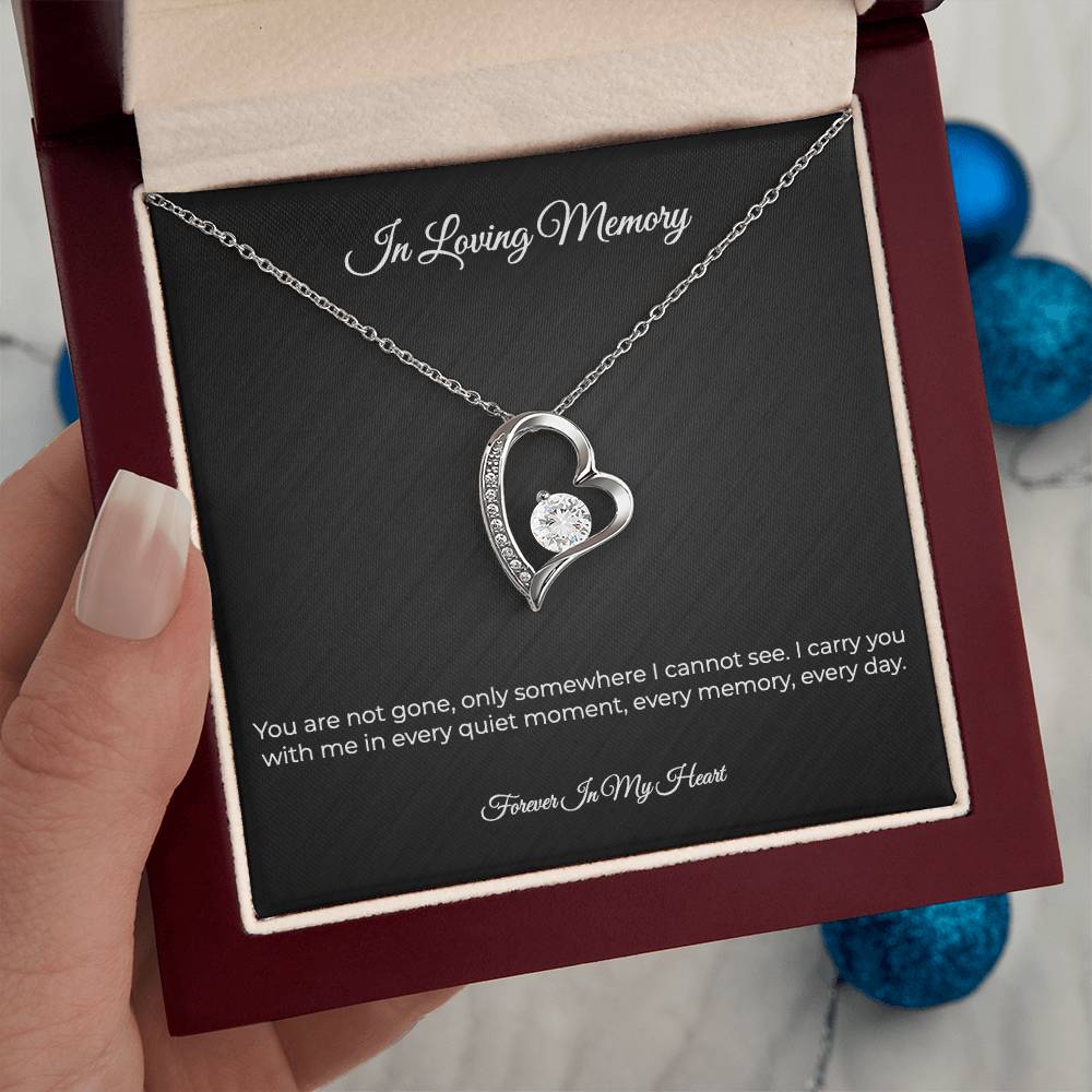 In Loving Memory | Forever Love Memorial Necklace - Sympathy Remembrance Keepsake