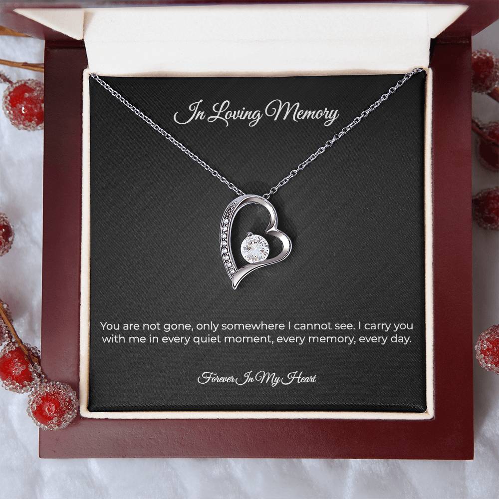 In Loving Memory | Forever Love Memorial Necklace - Sympathy Remembrance Keepsake