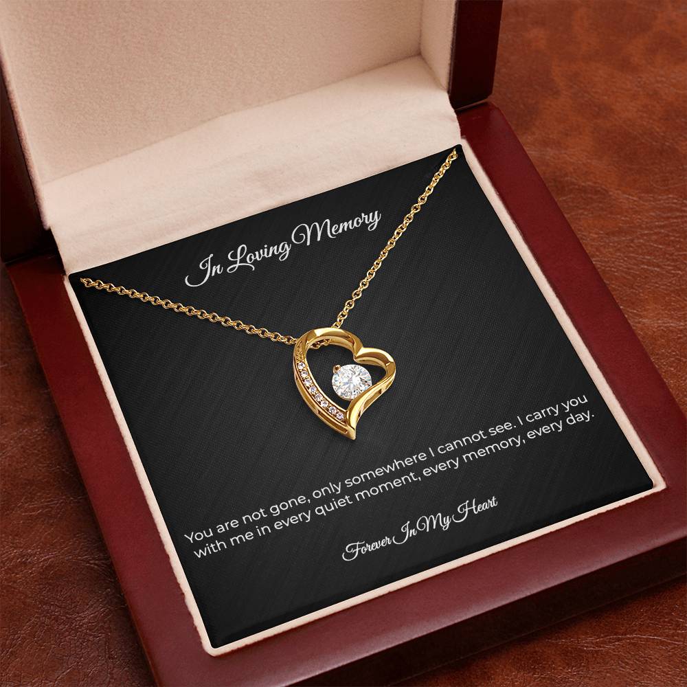 In Loving Memory | Forever Love Memorial Necklace - Sympathy Remembrance Keepsake