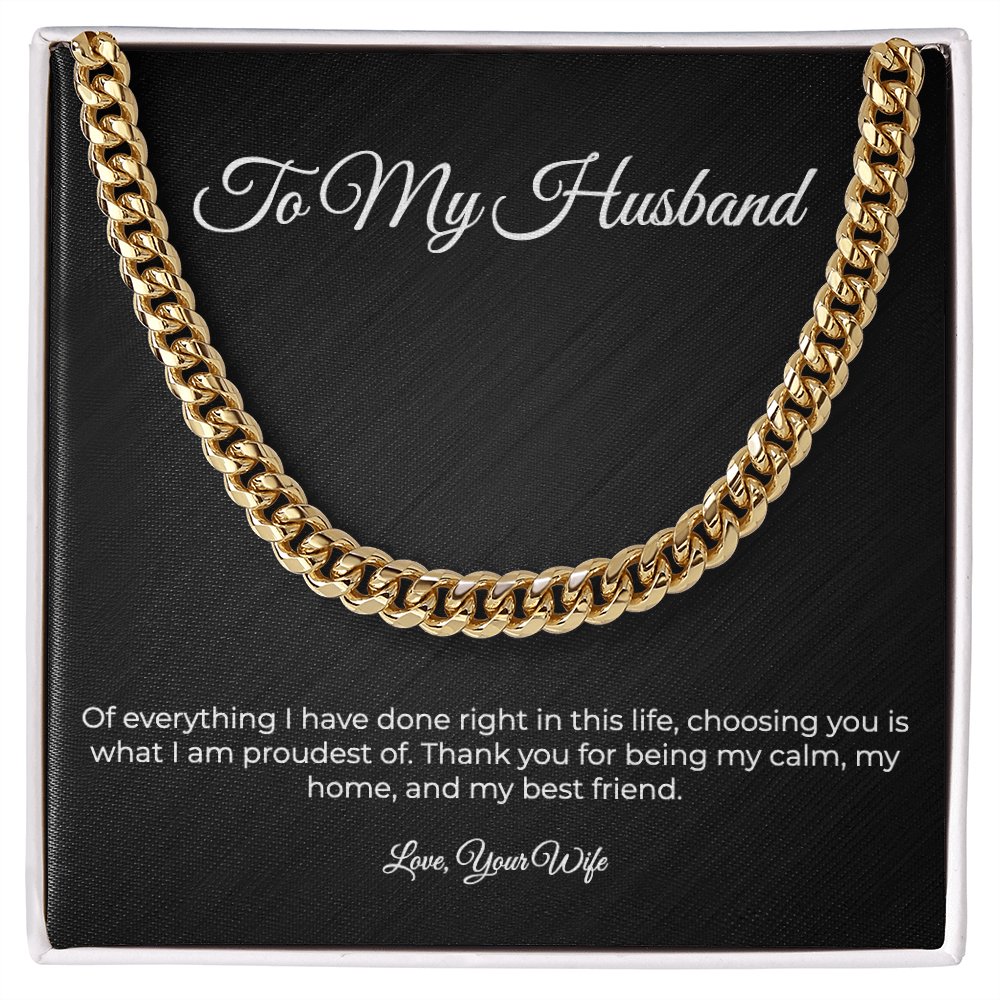 To My Husband | Cuban Link Chain - A Gift From Your Wife