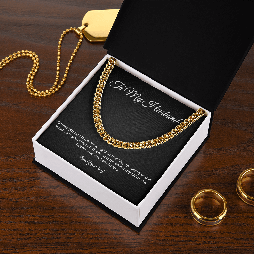 To My Husband | Cuban Link Chain - A Gift From Your Wife