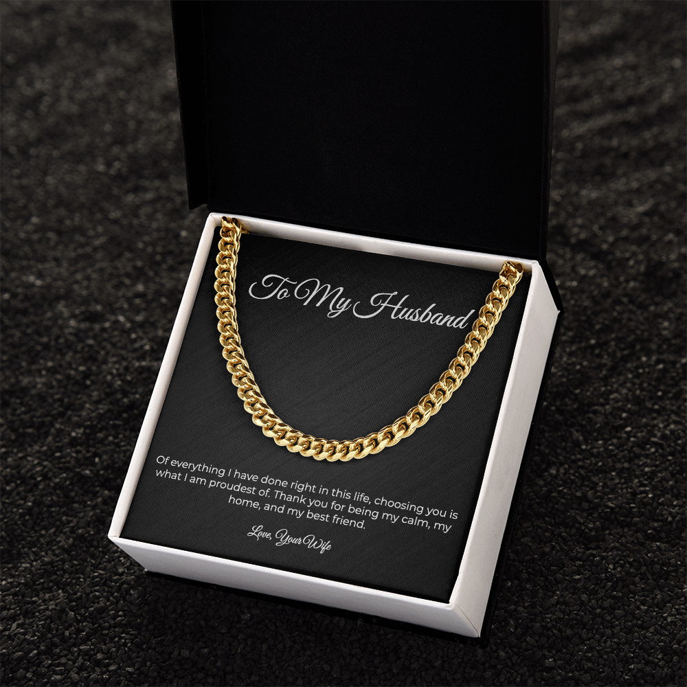 To My Husband | Cuban Link Chain - A Gift From Your Wife