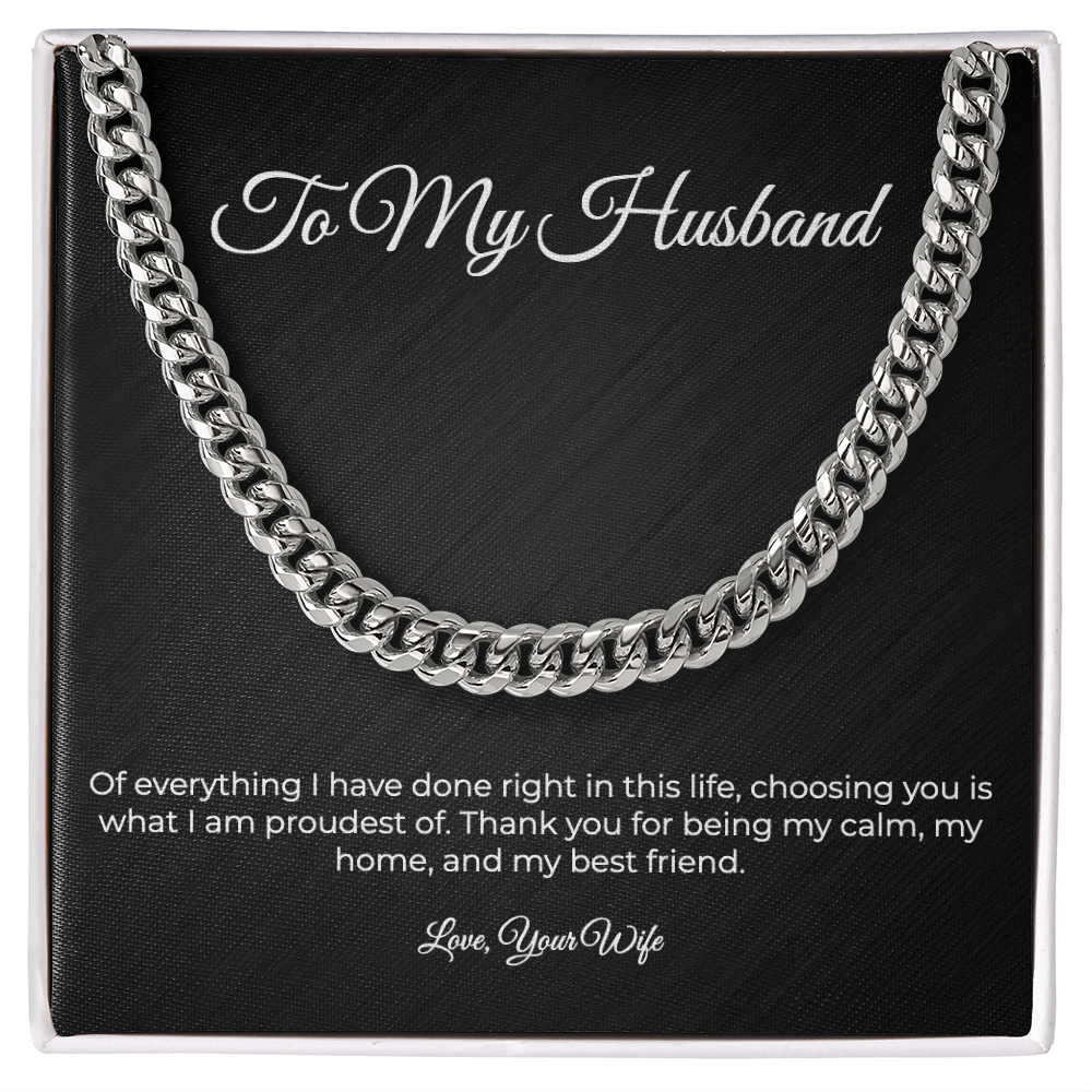 To My Husband | Cuban Link Chain - A Gift From Your Wife