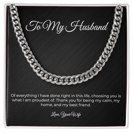 To My Husband | Cuban Link Chain - A Gift From Your Wife
