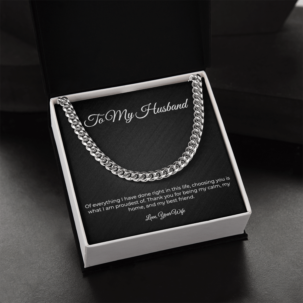 To My Husband | Cuban Link Chain - A Gift From Your Wife