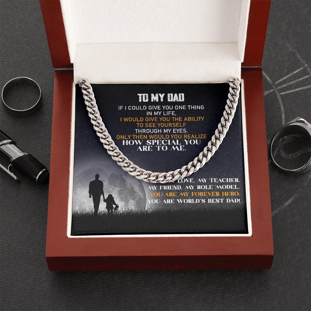To My Son Cuban link chain clasp detail