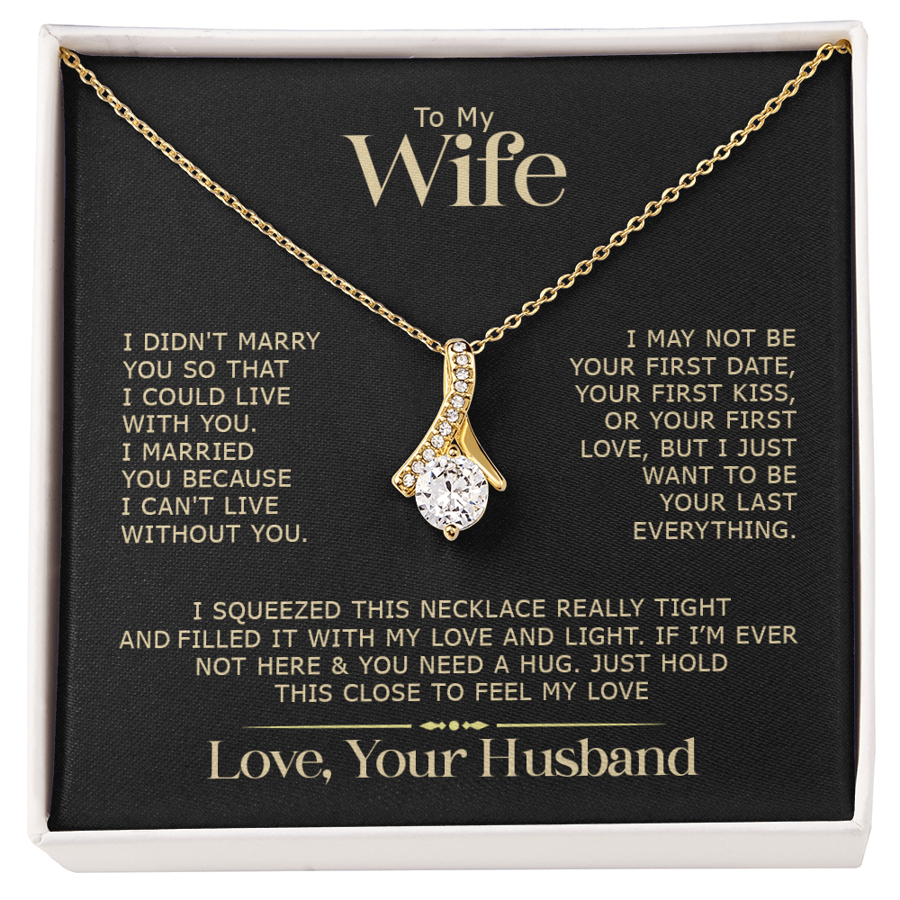 Gift for Wife "I Can't Live Without You" Gold Necklace