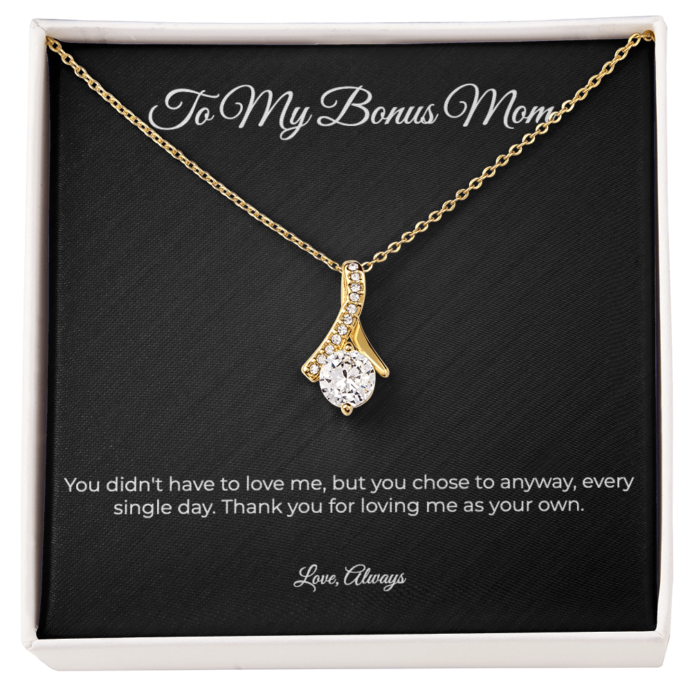 To My Bonus Mom | Alluring Beauty Necklace - Thank You For Loving Me As Your Own