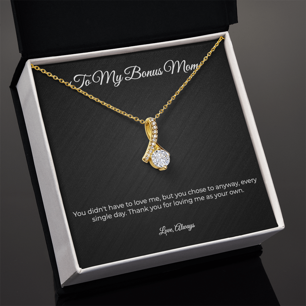 To My Bonus Mom | Alluring Beauty Necklace - Thank You For Loving Me As Your Own