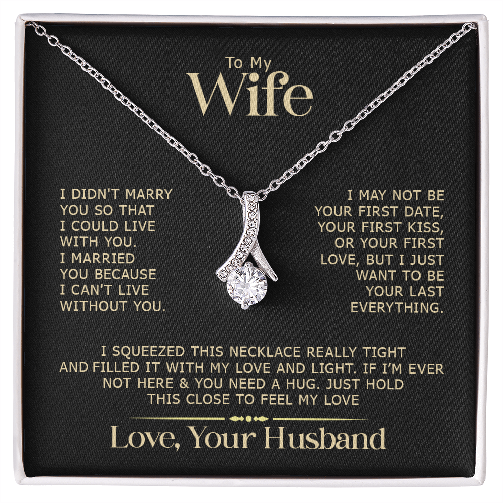 Gift for Wife "I Can't Live Without You" Gold Necklace