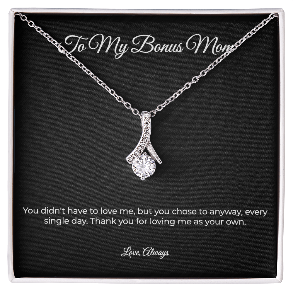 To My Bonus Mom | Alluring Beauty Necklace - Thank You For Loving Me As Your Own