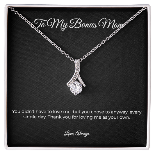 To My Bonus Mom | Alluring Beauty Necklace - Thank You For Loving Me As Your Own