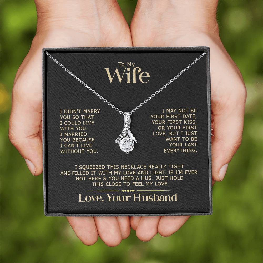 Gift for Wife "I Can't Live Without You" Gold Necklace
