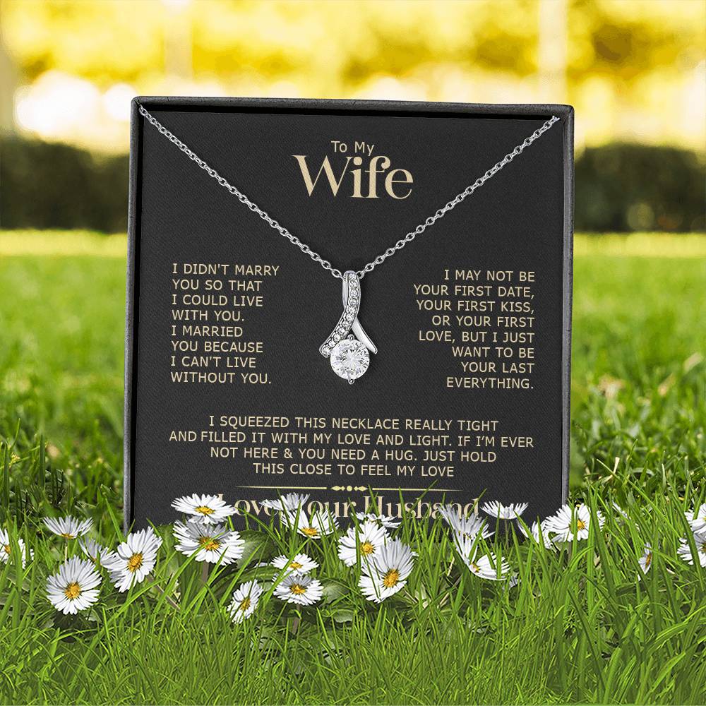 Gift for Wife "I Can't Live Without You" Gold Necklace