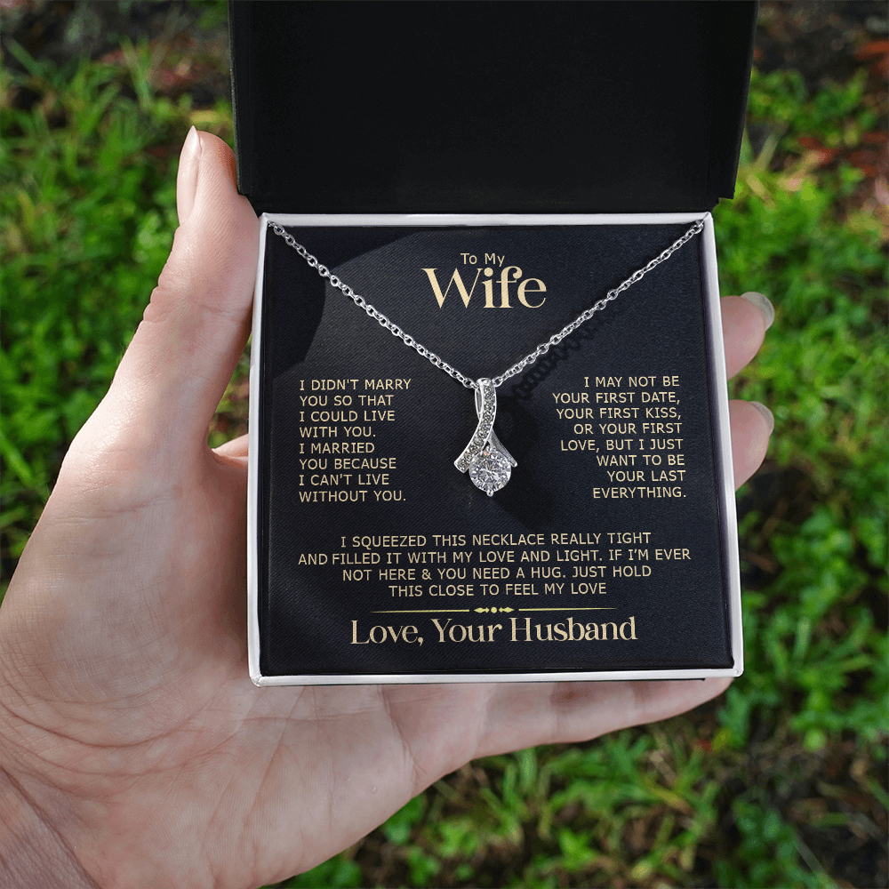 Gift for Wife "I Can't Live Without You" Gold Necklace