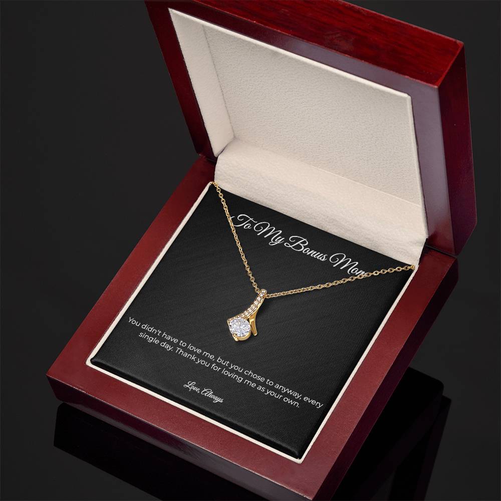 To My Bonus Mom | Alluring Beauty Necklace - Thank You For Loving Me As Your Own