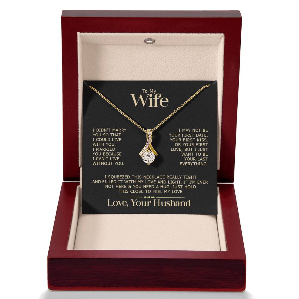 Gift for Wife "I Can't Live Without You" Gold Necklace