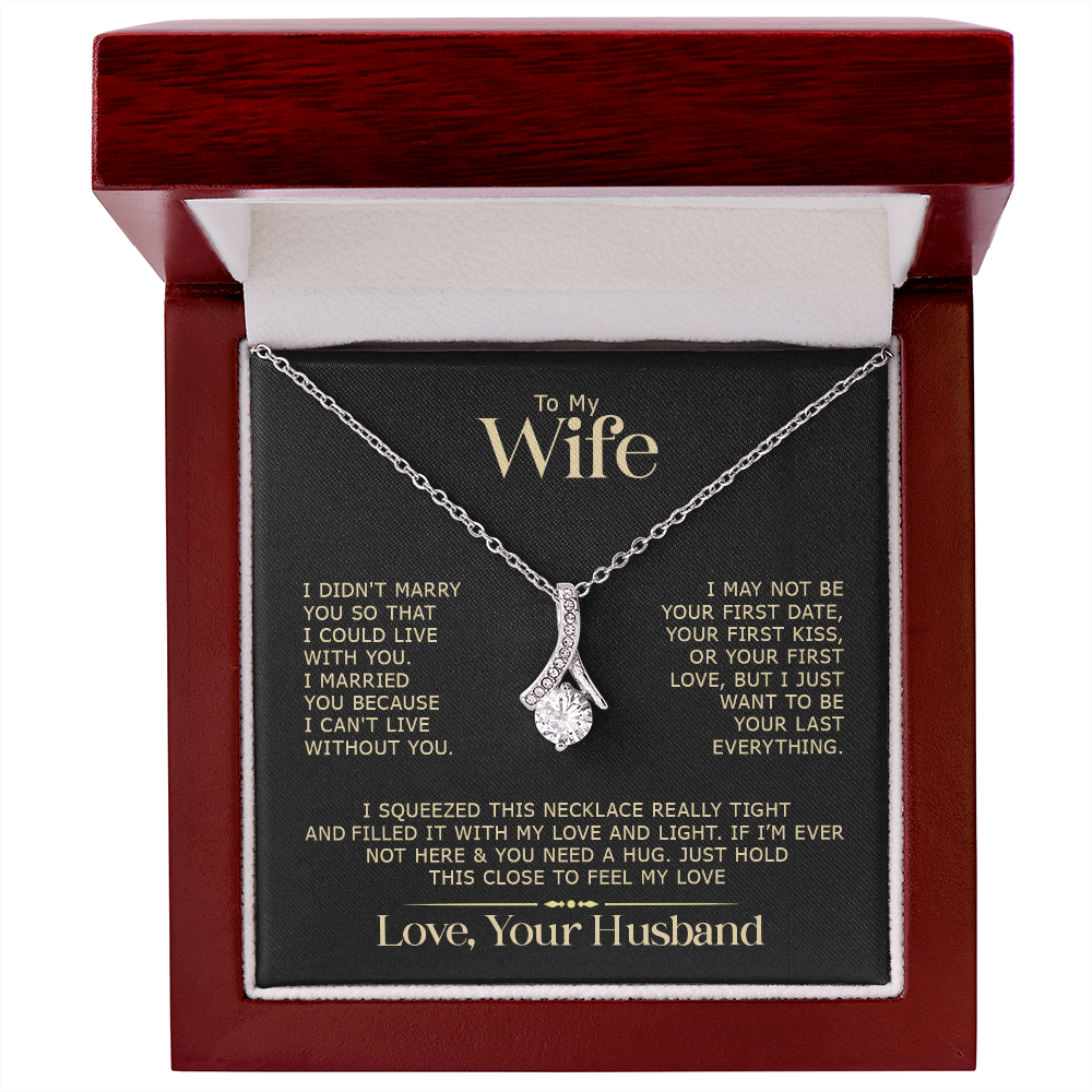 Gift for Wife "I Can't Live Without You" Gold Necklace