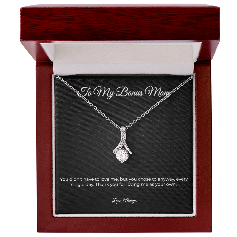 To My Bonus Mom | Alluring Beauty Necklace - Thank You For Loving Me As Your Own