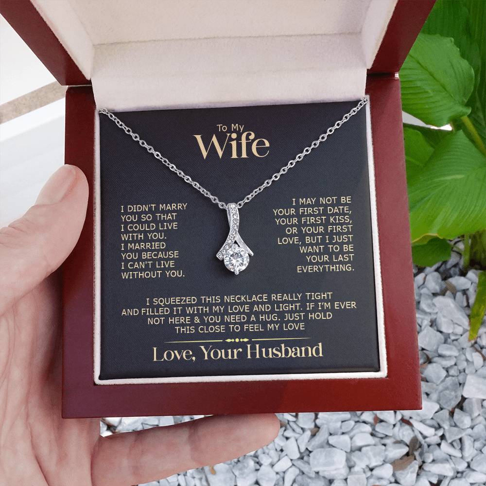 Gift for Wife "I Can't Live Without You" Gold Necklace
