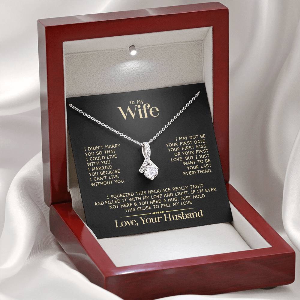 Gift for Wife "I Can't Live Without You" Gold Necklace