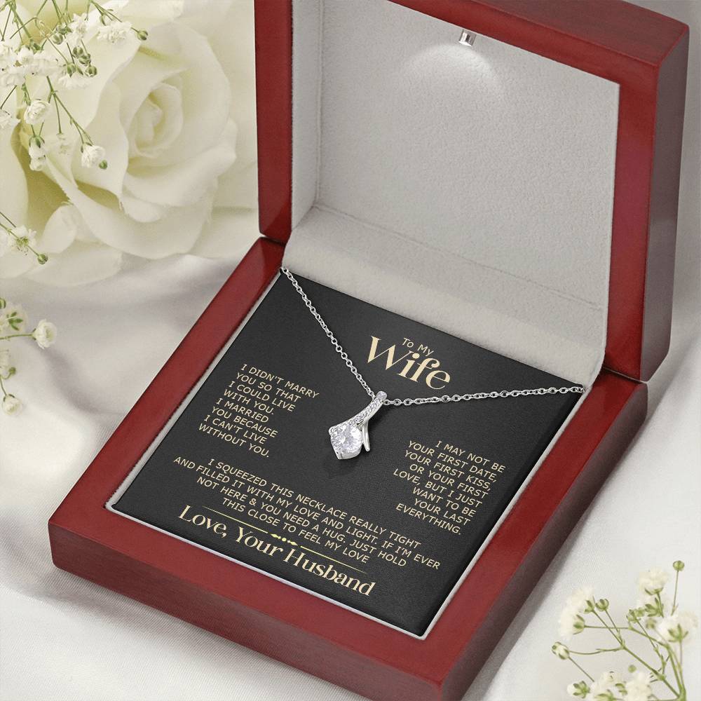 Gift for Wife "I Can't Live Without You" Gold Necklace