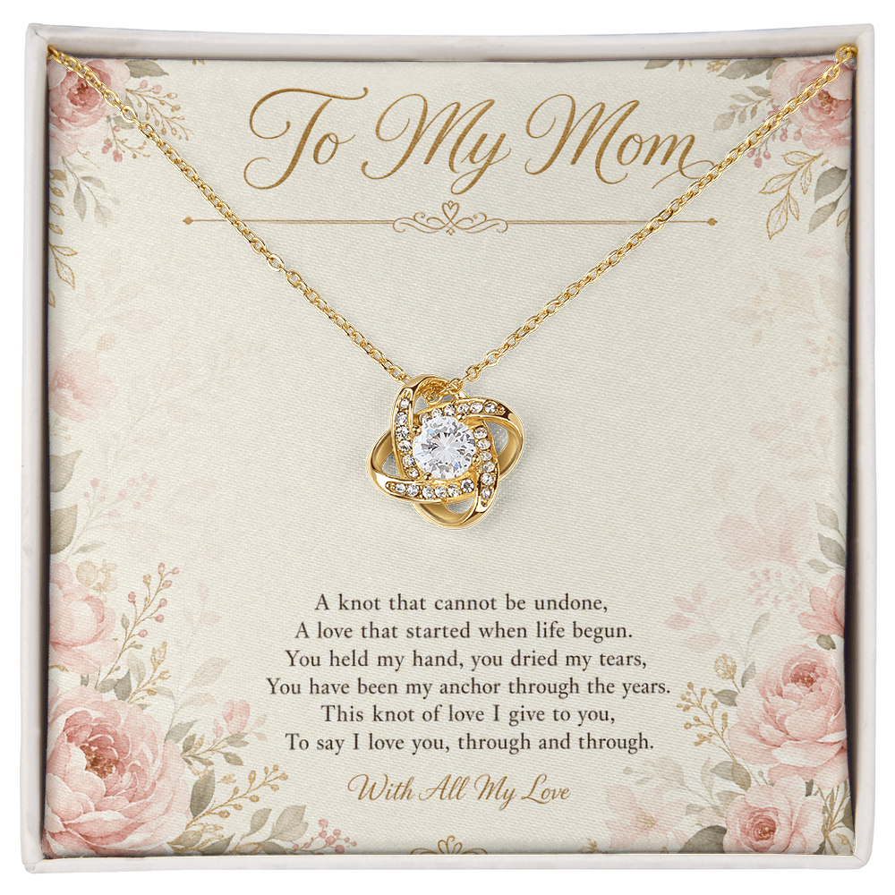 To My Mom Love Knot Necklace A Gift From Your Child