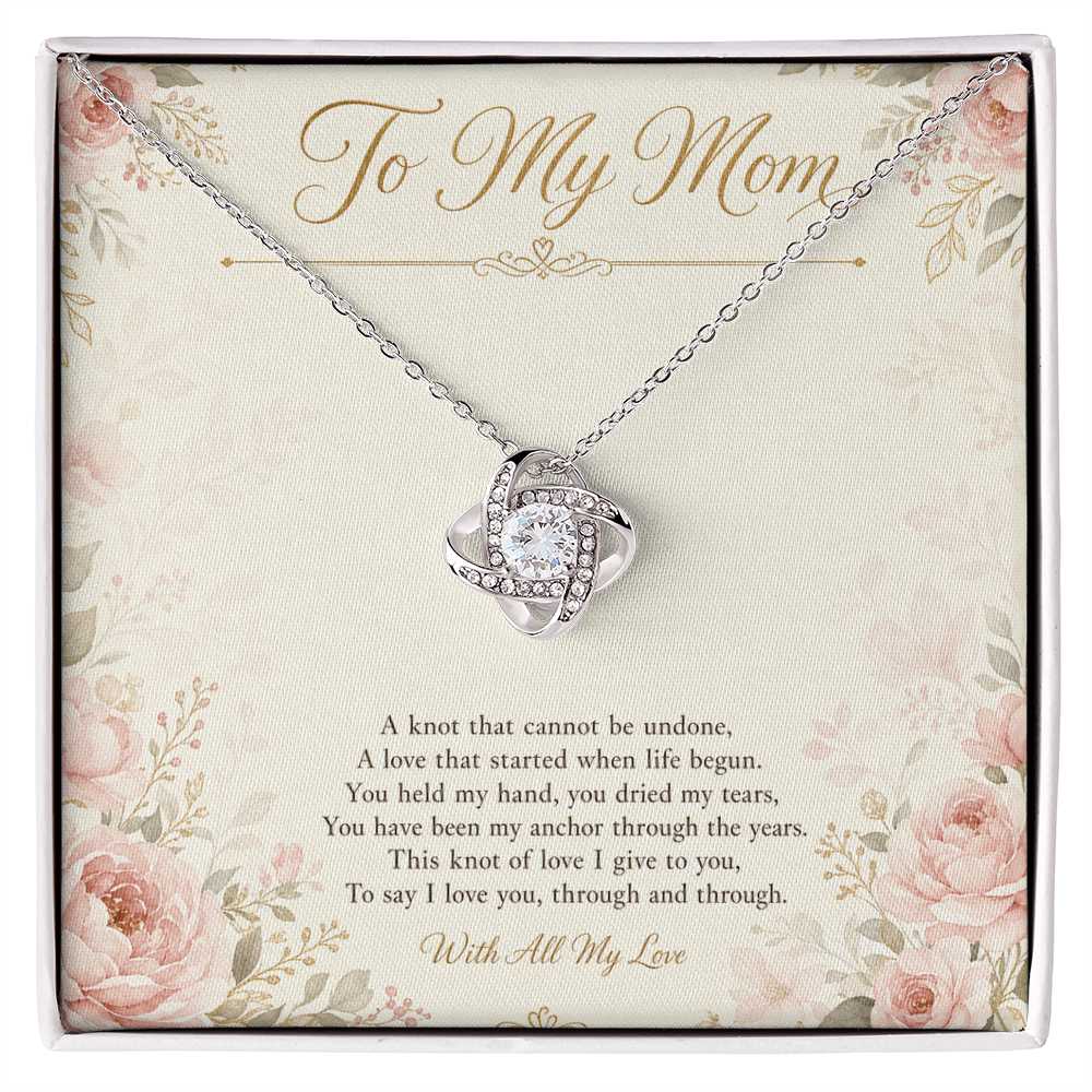To My Mom Love Knot Necklace A Gift From Your Child