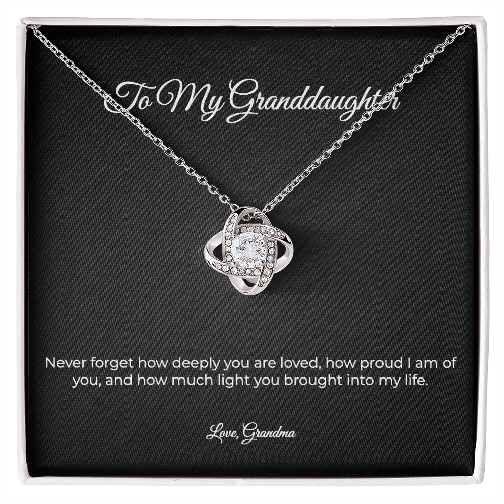 To My Granddaughter | Love Knot Necklace - A Gift From Grandma