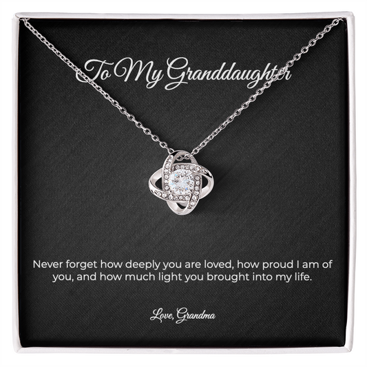 To My Granddaughter | Love Knot Necklace - A Gift From Grandma
