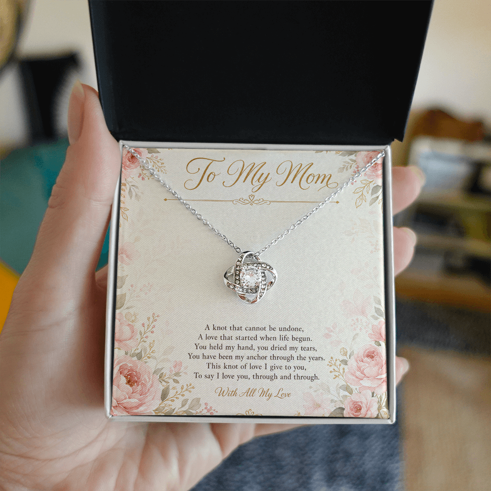 To My Mom Love Knot Necklace A Gift From Your Child