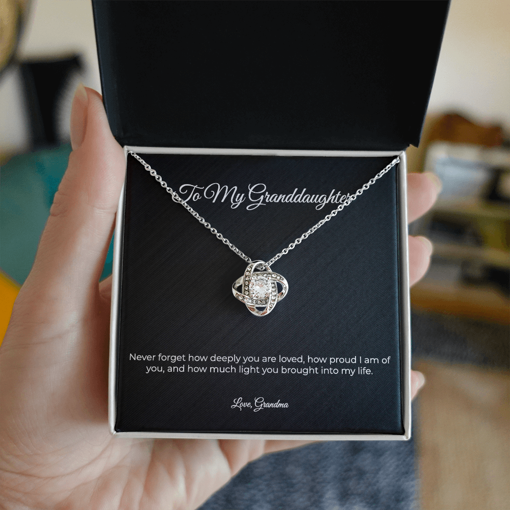 To My Granddaughter | Love Knot Necklace - A Gift From Grandma
