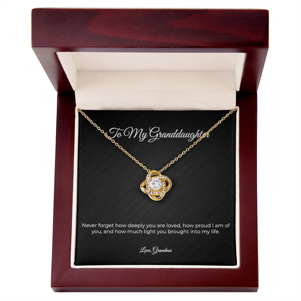 To My Granddaughter | Love Knot Necklace - A Gift From Grandma