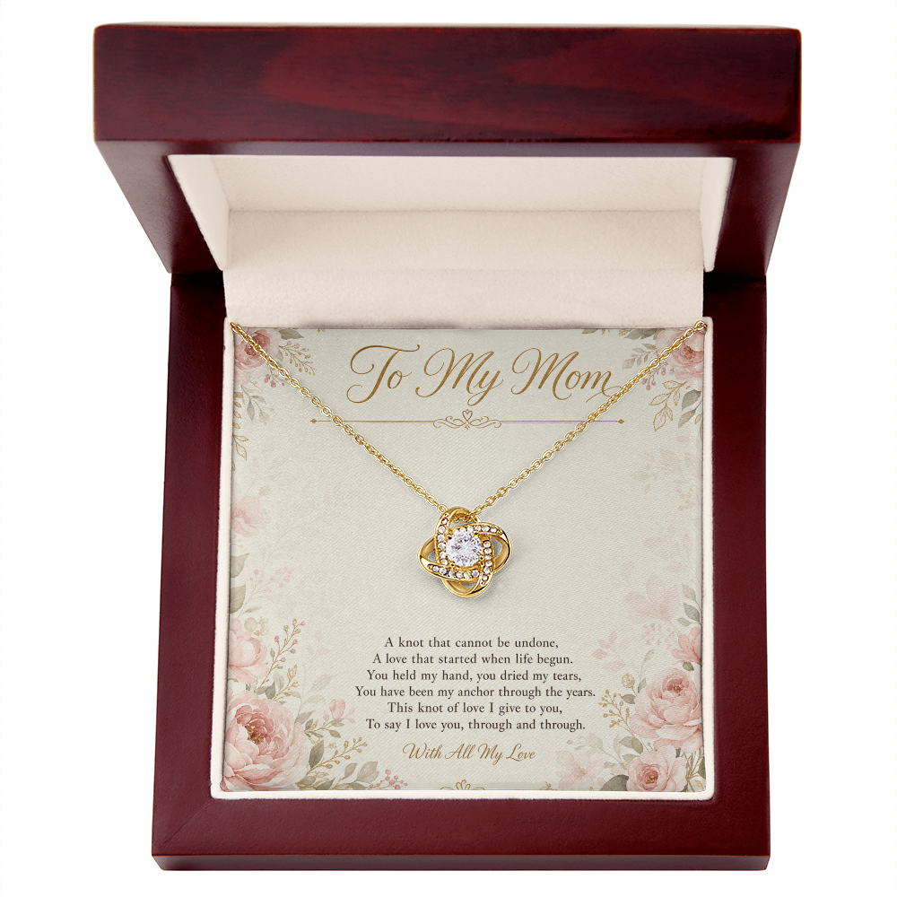 To My Mom Love Knot Necklace A Gift From Your Child