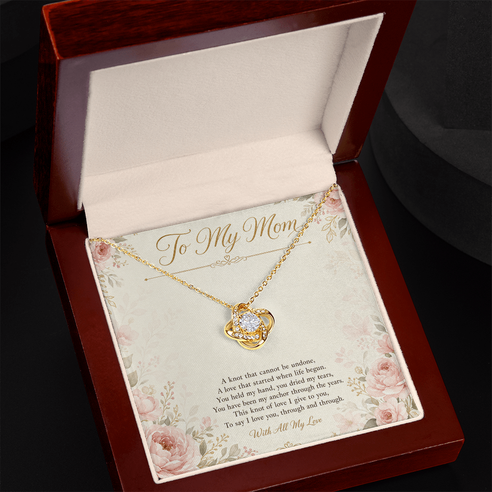 To My Mom Love Knot Necklace A Gift From Your Child