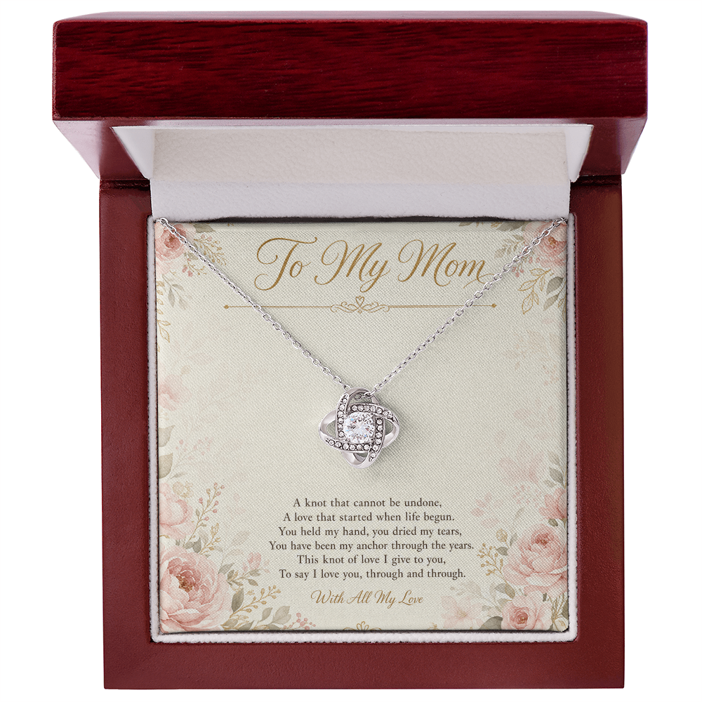 To My Mom Love Knot Necklace A Gift From Your Child