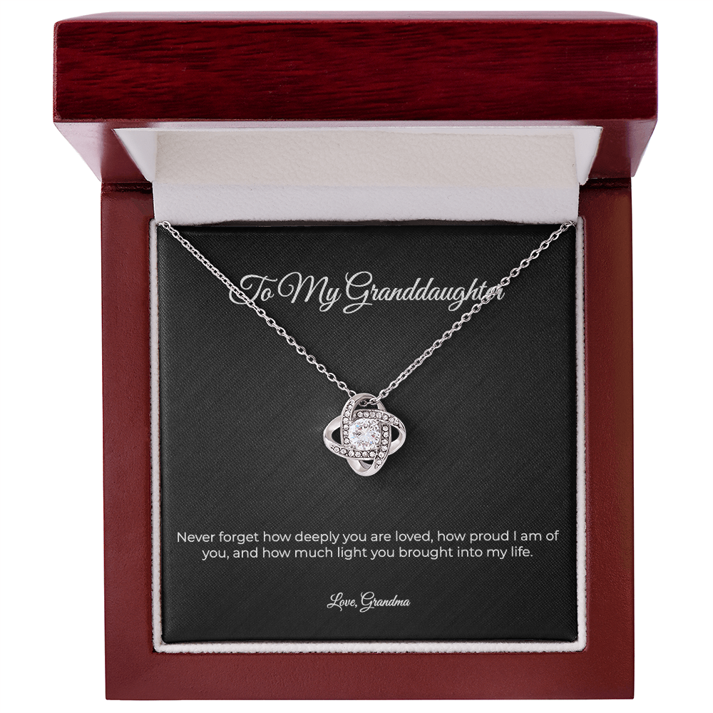 To My Granddaughter | Love Knot Necklace - A Gift From Grandma