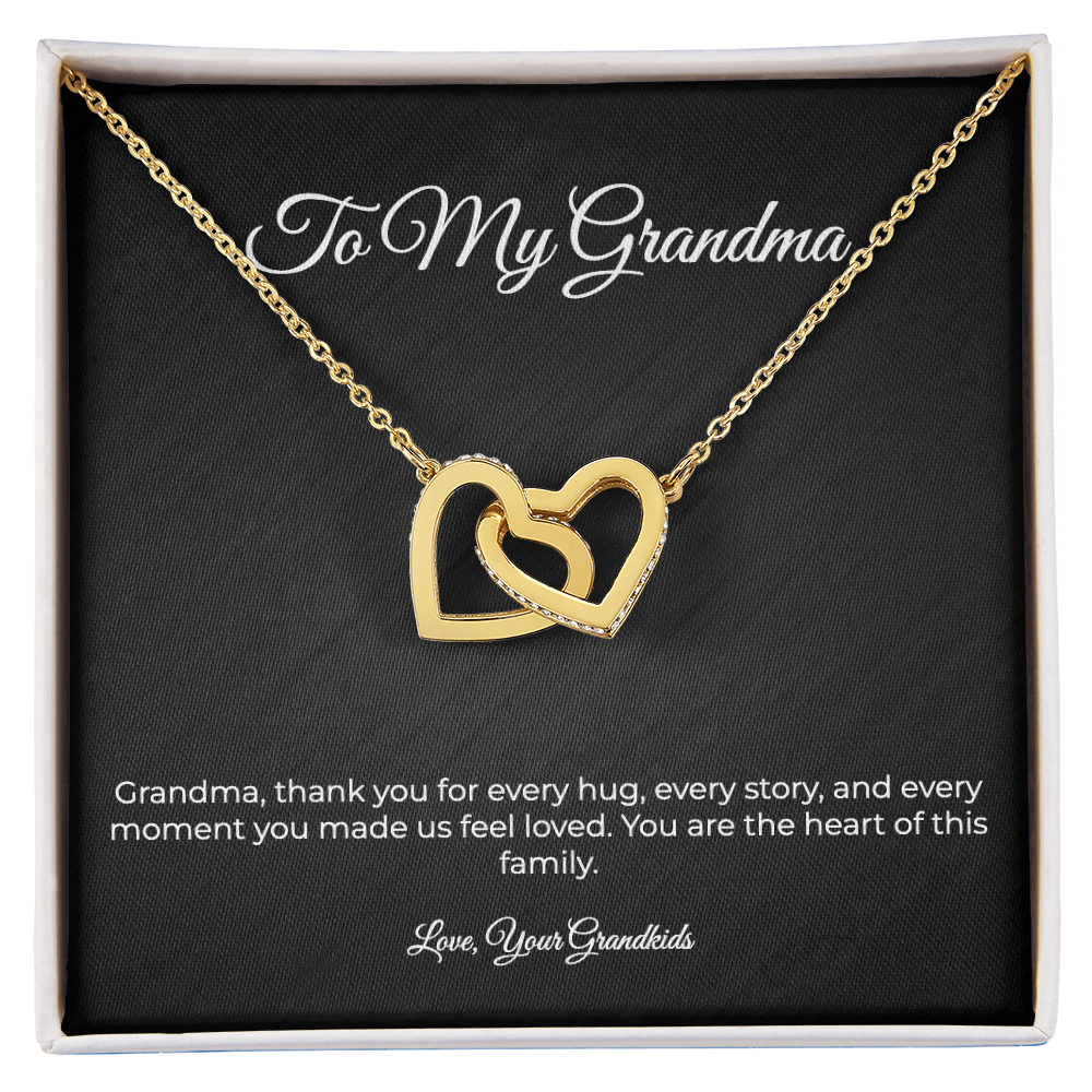 To My Grandma | Interlocking Hearts Necklace - A Gift From Your Grandkids