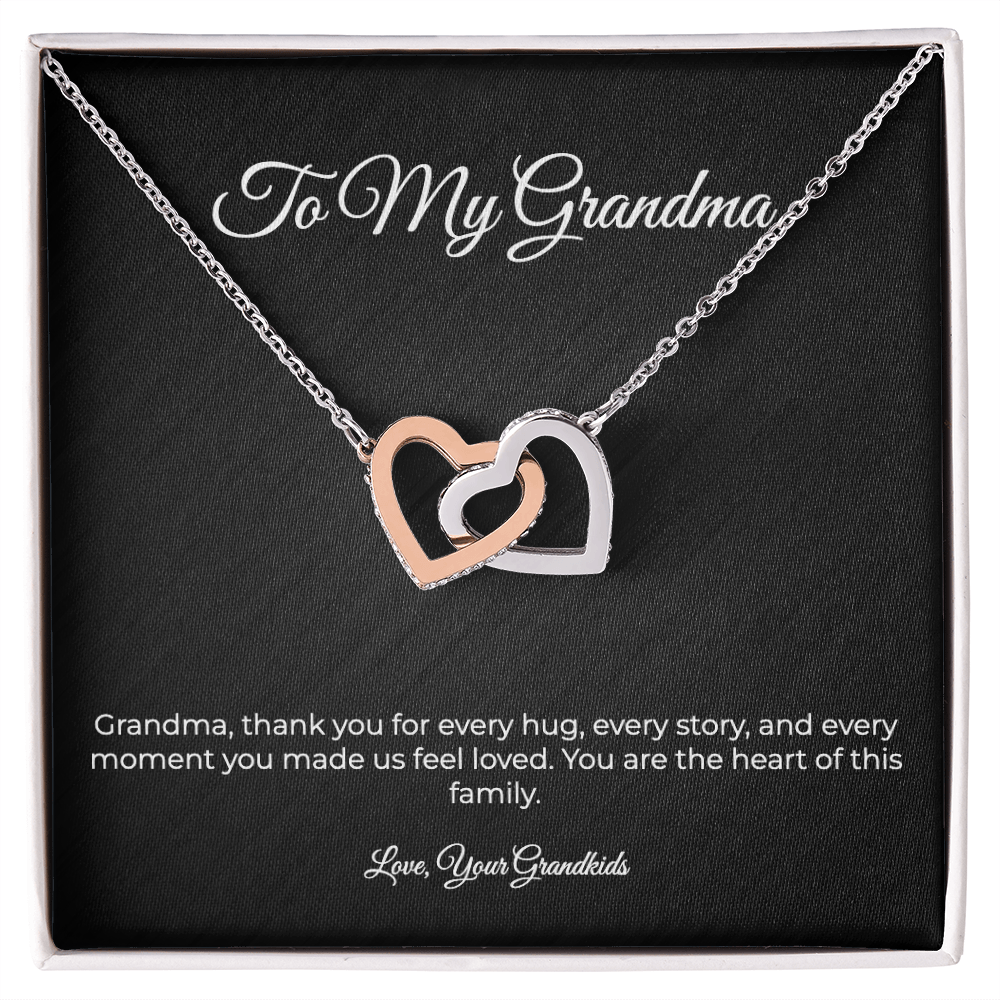 To My Grandma | Interlocking Hearts Necklace - A Gift From Your Grandkids