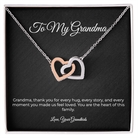 To My Grandma | Interlocking Hearts Necklace - A Gift From Your Grandkids