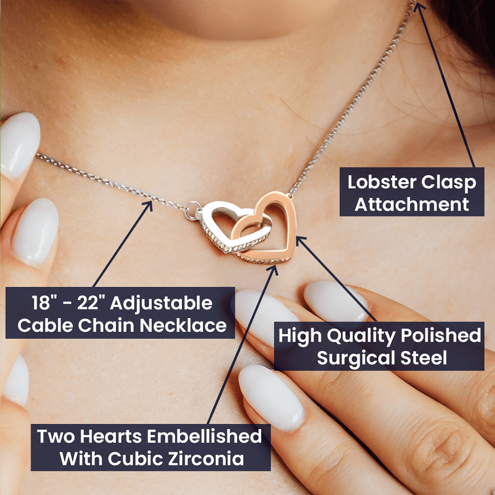 To My Daughter Interlocking Hearts Necklace A Gift From Dad
