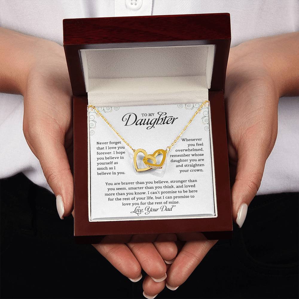 To My Daughter Interlocking Hearts Necklace A Gift From Dad