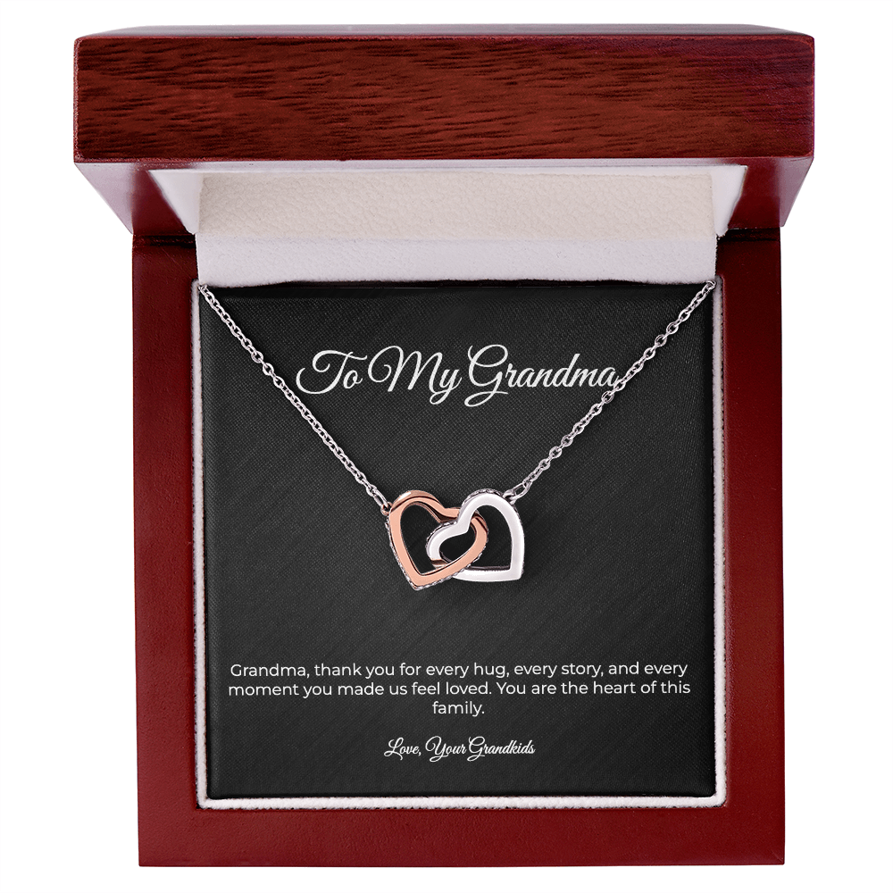 To My Grandma | Interlocking Hearts Necklace - A Gift From Your Grandkids