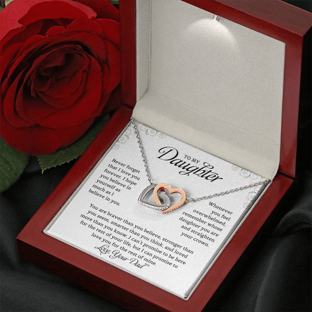 To My Daughter Interlocking Hearts Necklace A Gift From Dad